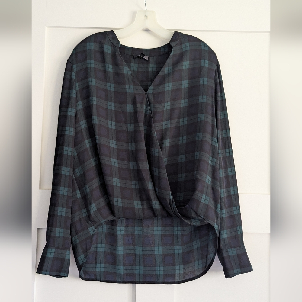 The Limited Women's Plaid Wrap Top Sz Large